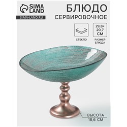 Блюдо сервировочное Inspiration, d=30 см, на ножке, цвет изумрудный