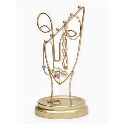 Подставка для украшений «Пол-лица», металл под золото, h=26, d=13