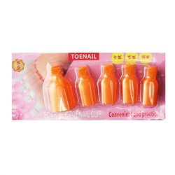 Nail Art Зажим-прищепка педикюрная для снятия искусственных покрытий/оранжевые  (5шт/уп.) 9767