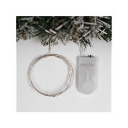 Гирлянда «Нить» 1 м роса, IP20, серебристая нить, 10 LED, батарейки CR2032×2 (в комплекте), свечение фиолетовое