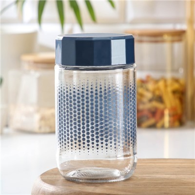 Банка для сыпучих продуктов «Круги», 600 мл, стекло, МИКС