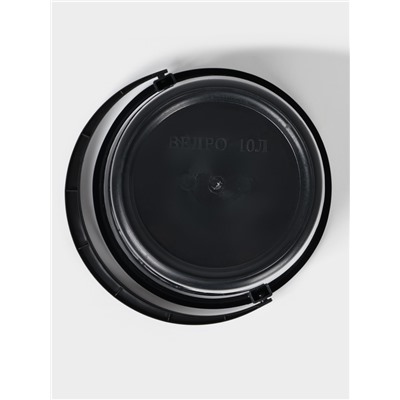 Ведро хозяйственное, 10 л, d=29 см, h=28 см, пластик, чёрное