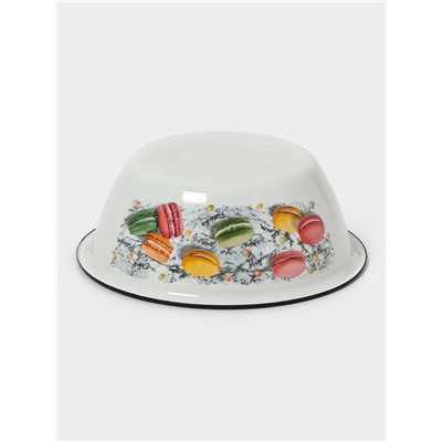 Миска эмалированная «Цветное печенье», 2 л, белая