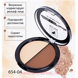 NICEi View Пудра-Скульптор 2 цвета тон 04 розово-золотое/молочно-коричневый 0654