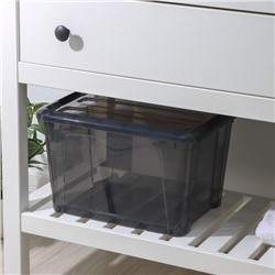 Контейнер для хранения с крышкой IDEA «Кип», 15.5 л, пластик, 37.5×28.5×23 см, чёрный/прозрачный