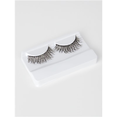 Ресницы накладные «Сияй», с блёстками, 14 мм, без клея, серебристые