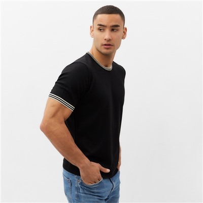 Джемпер мужской короткий рукав MINAKU REGULAR FIT: чёрный, р-р 44