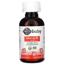 Garden of Life, жидкий витамин D3 для малышей, 56 мл (1,9 жидк. унции)