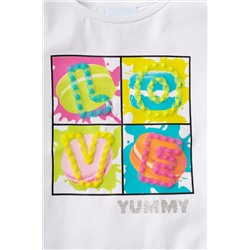 Комплект трикотажный для девочек: фуфайка (футболка), шорты PLAYTODAY, 1240325