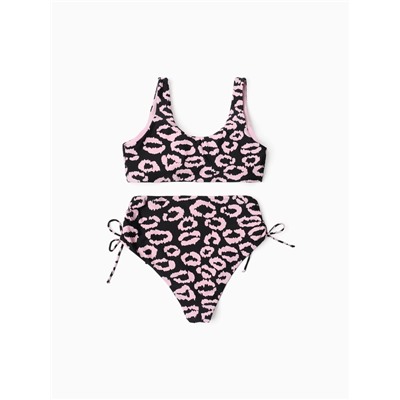 Купальник раздельный с высокой посадкой женский MIST, размер S, розовый