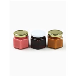 Подарочный новогодний набор «Золотая коллекция»: чай травяной 25 г × 3 шт., варенье с шишками 100 мл., крем-мёд 120 г × 2 шт.