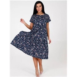 Платье Цветы 01 синий (Синий)