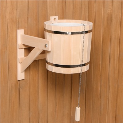 Обливное устройство для бани «Русская забава», 15 л, липа, пластиковая вставка, «Добропаровъ»