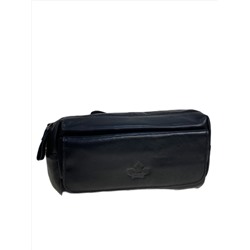 Сумка мужская на пояс из натуральной кожи, цвет черный