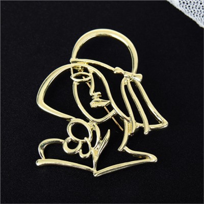 Брошь Дама / 2813-1 /уп 24/