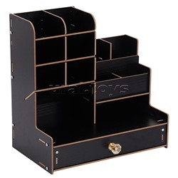 Органайзер для канцелярских принадлежностей "Elrix" настольный, 24,5x15x25,5 см, материал - МДФ, цвет черный, без наполнения, в картонной коробке