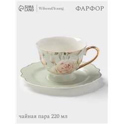 Чайная пара WY Pink O'hara, фарфор, 220 мл, зелёная