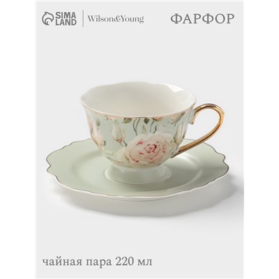 Чайная пара WY Pink O'hara, фарфор, 220 мл, зелёная