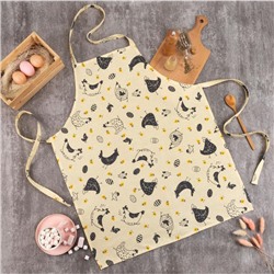 Фартук кухонный «Доляна» Chicken farm, 60×70 см, 100% хлопок, 164 г/м²