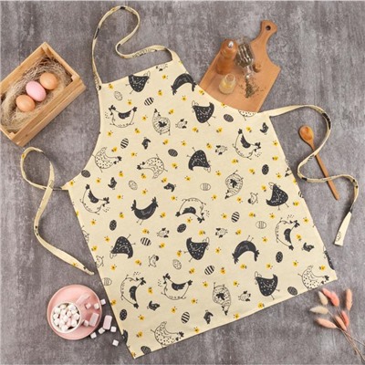 Фартук кухонный «Доляна» Chicken farm, 60×70 см, 100% хлопок, 164 г/м²