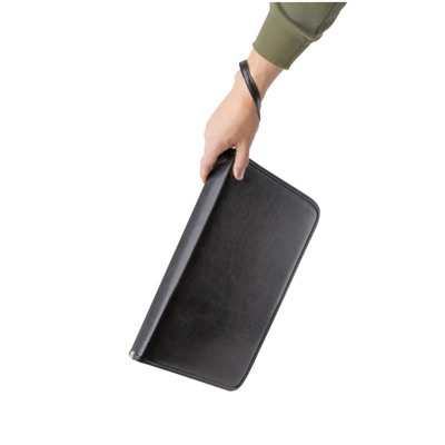 Папка кож/зам на молнии ручка-петля, зажим для бумаг "Ганновер" (Hannover)  ПА_КЗ_670