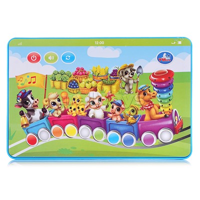 Мини планшет "Паровозик" 40+ мелодий стихов и звуков. на блист.