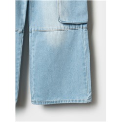 Брюки текстильные джинсовые для девочек