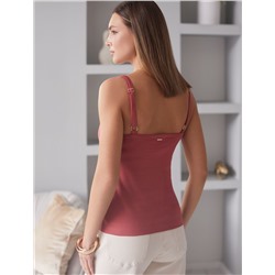 Топ с двуслойной зоной бра на бретелях из хлопка