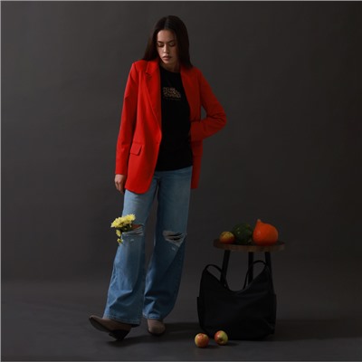 Пиджак женский однобортный MIST, размер 48, красный