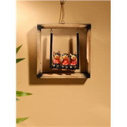 Сувенир интерьерный «Кошки на качелях», 19×19 см, дерево