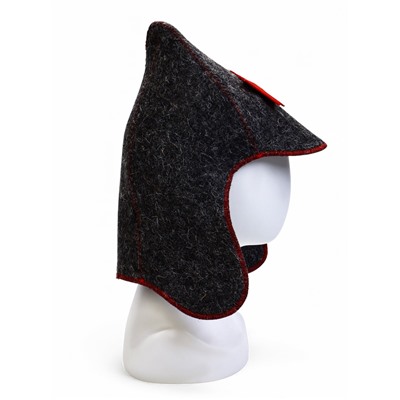 Шапка для бани и сауны «Будёновка», полиэфир, шерсть, серая