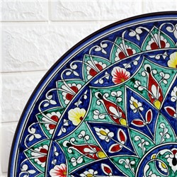 Ляган узбекский Риштанская Керамика, d=43 см, цветной орнамент