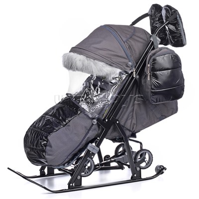 Санки-коляска "NOVA" (серебро)