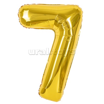 Шар (40''/102 см) Цифра, 7, Золото, 1 шт. в уп.