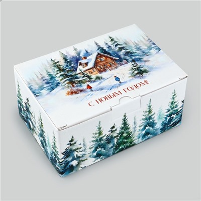 Коробка подарочная новогодняя складная «С Новым годом», 22×15×10 см