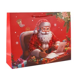 Пакет подарочный Новый год 39х30х11 / 1655-3 /уп 12/360/210г/м2