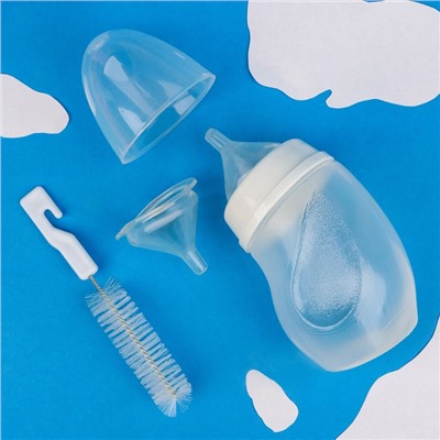 Набор для вскармливания животных DIIL, бутылочка 180 мл, 2 соски и ёршик, микс цветов