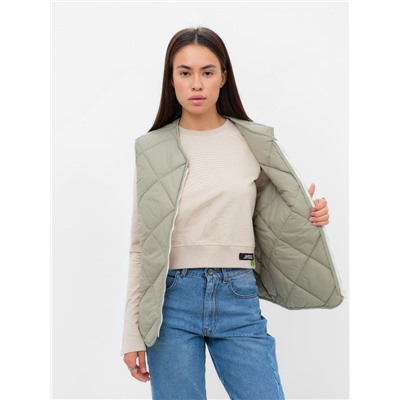 Жилет стёганый женский демисезонный MIST, размер 42, зелёный