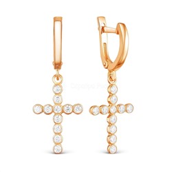 Серьги из золочёного серебра с фианитами 925 пробы 402012-947