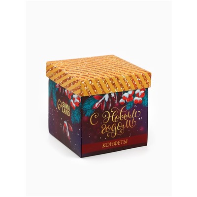 Подарочный набор новогодний «Сказочного года»: чай (50 г), конфеты (110 г), печенье брауни (120 г)