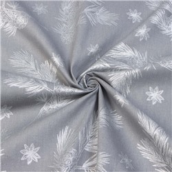 Скатерть новогодняя «Этель. Серебряные ветки», 110×149 см, 100% хлопок, саржа 190 г/м²