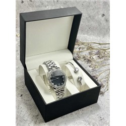 Подарочный набор для женщин часы, 2 браслета + коробка #22863158