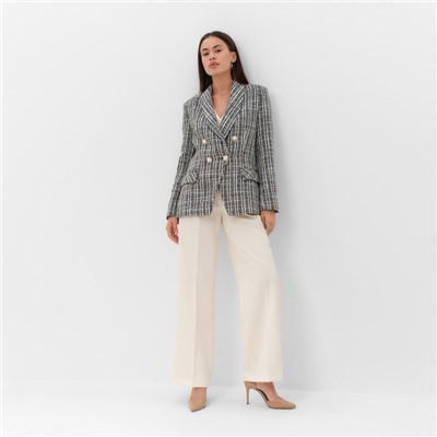 Пиджак женский твидовый двубортный MIST, размер 44, синий