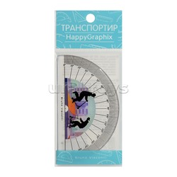 Транспортир пластиковый "HappyGraphix. Самокаты"