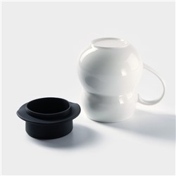 Кружка с силиконовой крышкой «Джентльмен», 380 мл, керамика, рисунок МИКС