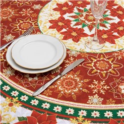 УЦЕНКА Скатерть Этель "Сказка в Новый Год" d=220 +/- 3см, хлопок 100%