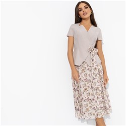 Костюм с юбкой нарядный, Актуально сегодня (2 в 1, бежевый)