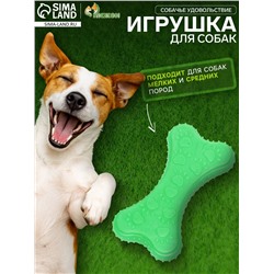 Жевательная игрушка для собак «Собачье удовольствие», 10.5 см, суперпрочная, зелёная