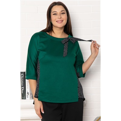 Блуза Федерика (изумрудно-черная) Б15001-18М