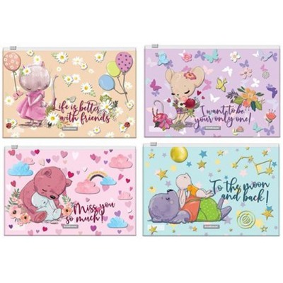 Папка на гибкой молнии B5 ZIP Cute Animals ассорти 54923 ErichKrause